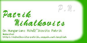 patrik mihalkovits business card